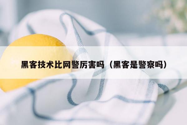 黑客技术比网警厉害吗（黑客是警察吗）