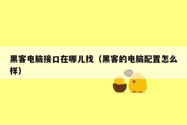 黑客电脑接口在哪儿找（黑客的电脑配置怎么样）