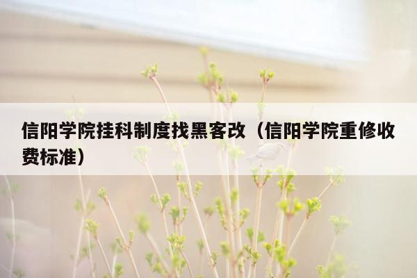 信阳学院挂科制度找黑客改（信阳学院重修收费标准）