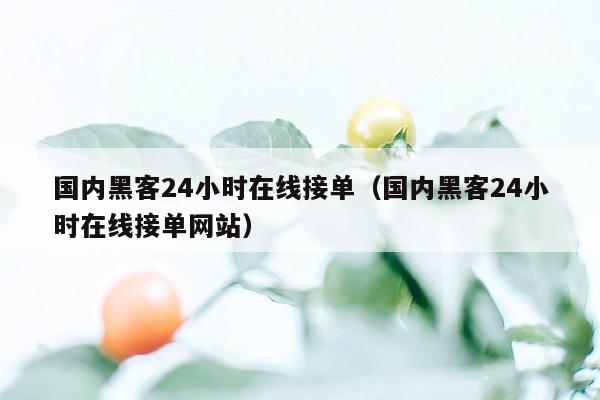 国内黑客24小时在线接单（国内黑客24小时在线接单网站）