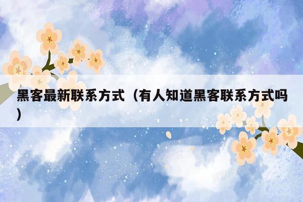 黑客最新联系方式（有人知道黑客联系方式吗）