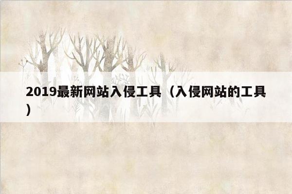 2019最新网站入侵工具（入侵网站的工具）
