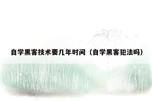 自学黑客技术要几年时间（自学黑客犯法吗）
