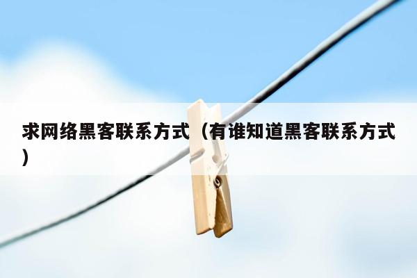 求网络黑客联系方式（有谁知道黑客联系方式）
