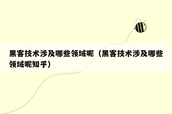 黑客技术涉及哪些领域呢（黑客技术涉及哪些领域呢知乎）