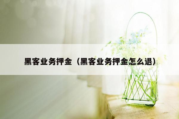 黑客业务押金（黑客业务押金怎么退）