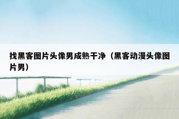 找黑客图片头像男成熟干净（黑客动漫头像图片男）