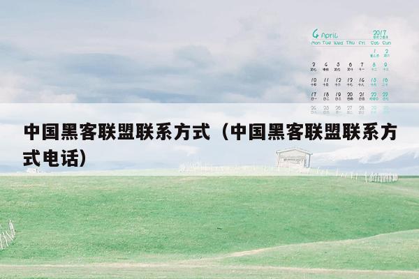 中国黑客联盟联系方式（中国黑客联盟联系方式电话）