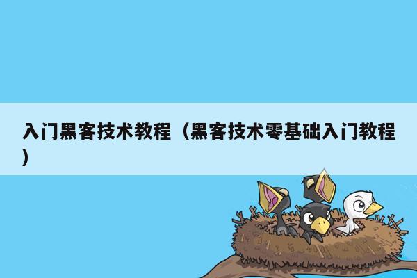 入门黑客技术教程（黑客技术零基础入门教程）