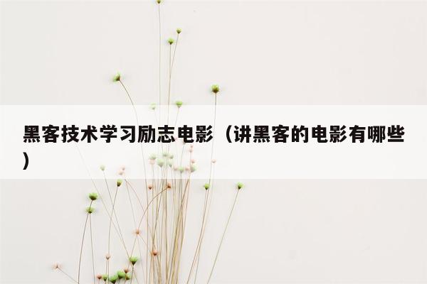 黑客技术学习励志电影（讲黑客的电影有哪些）
