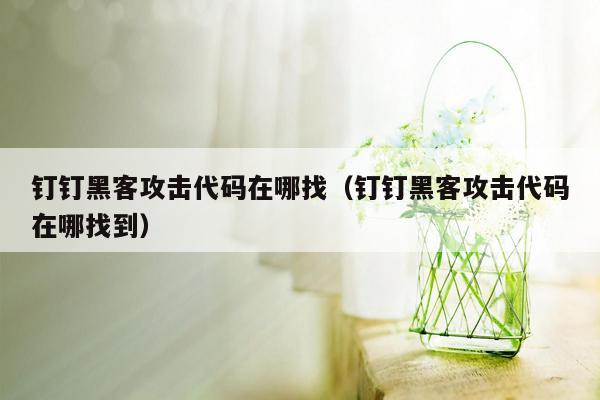 钉钉黑客攻击代码在哪找（钉钉黑客攻击代码在哪找到）