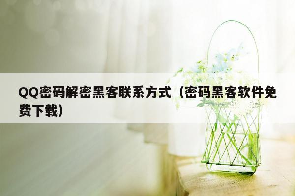 QQ密码解密黑客联系方式（密码黑客软件免费下载）