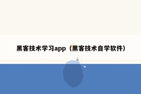 黑客技术学习app（黑客技术自学软件）