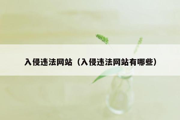 入侵违法网站（入侵违法网站有哪些）