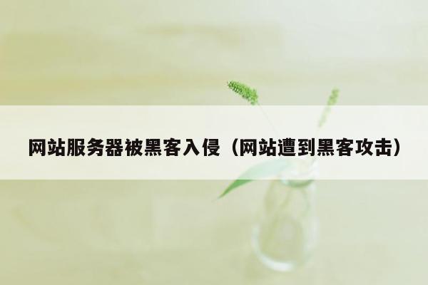 网站服务器被黑客入侵（网站遭到黑客攻击）