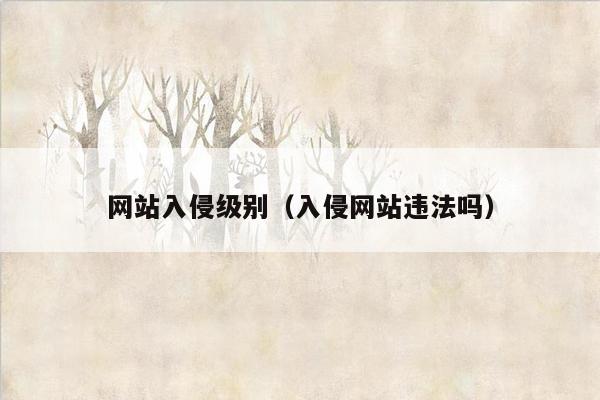 网站入侵级别（入侵网站违法吗）