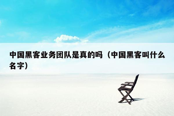 中国黑客业务团队是真的吗（中国黑客叫什么名字）