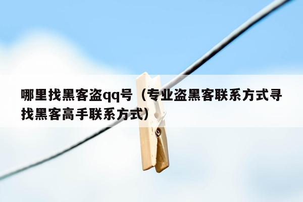 哪里找黑客盗qq号（专业盗黑客联系方式寻找黑客高手联系方式）
