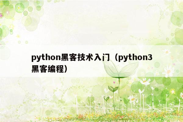 python黑客技术入门（python3黑客编程）