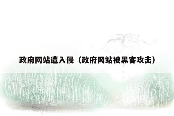 政府网站遭入侵（政府网站被黑客攻击）