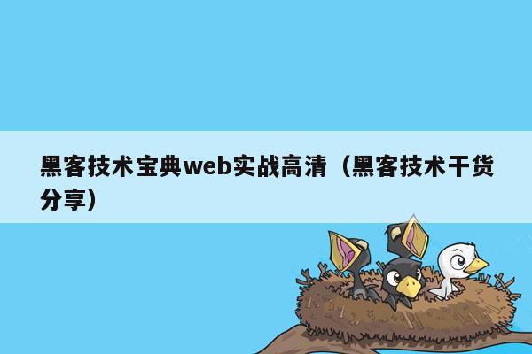 黑客技术宝典web实战高清（黑客技术干货分享）
