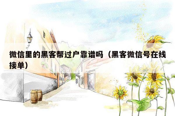 微信里的黑客帮过户靠谱吗（黑客微信号在线接单）