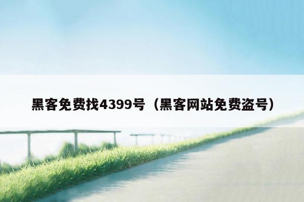 黑客免费找4399号（黑客网站免费盗号）