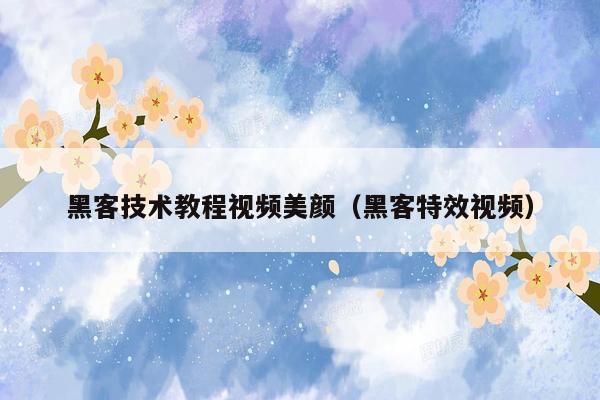 黑客技术教程视频美颜（黑客特效视频）