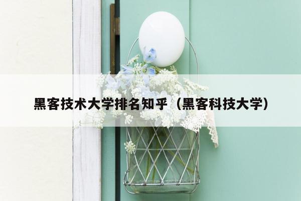 黑客技术大学排名知乎（黑客科技大学）