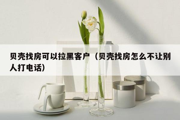 贝壳找房可以拉黑客户（贝壳找房怎么不让别人打电话）