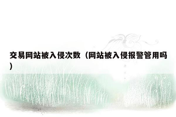 交易网站被入侵次数（网站被入侵报警管用吗）