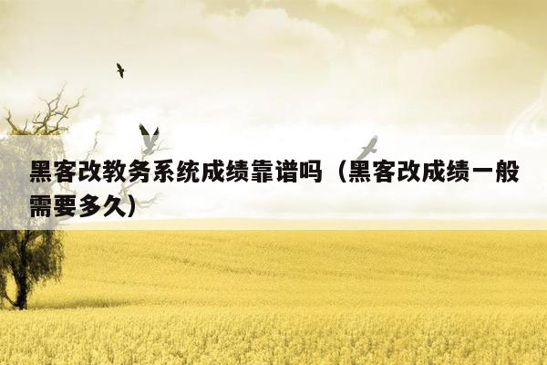 黑客改教务系统成绩靠谱吗（黑客改成绩一般需要多久）