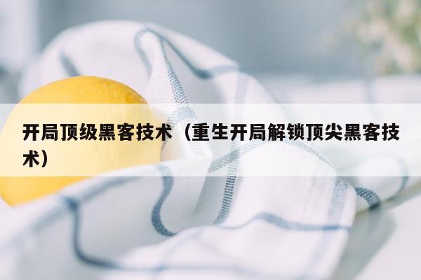开局顶级黑客技术（重生开局解锁顶尖黑客技术）