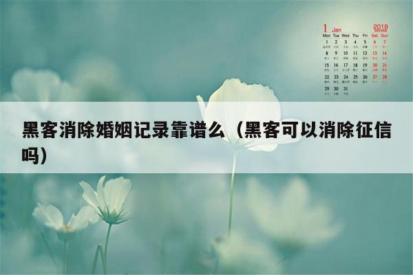 黑客消除婚姻记录靠谱么（黑客可以消除征信吗）