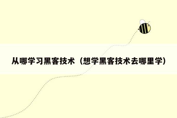从哪学习黑客技术（想学黑客技术去哪里学）
