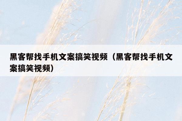 黑客帮找手机文案搞笑视频（黑客帮找手机文案搞笑视频）