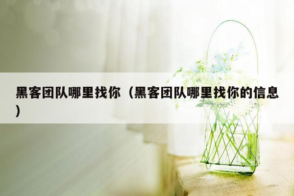 黑客团队哪里找你（黑客团队哪里找你的信息）