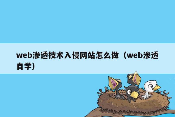 web渗透技术入侵网站怎么做（web渗透自学）