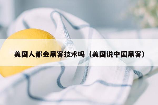 美国人都会黑客技术吗（美国说中国黑客）