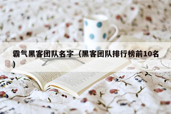 霸气黑客团队名字（黑客团队排行榜前10名）