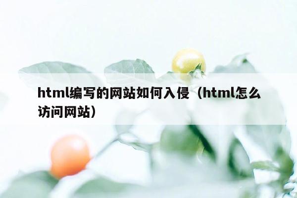 html编写的网站如何入侵（html怎么访问网站）
