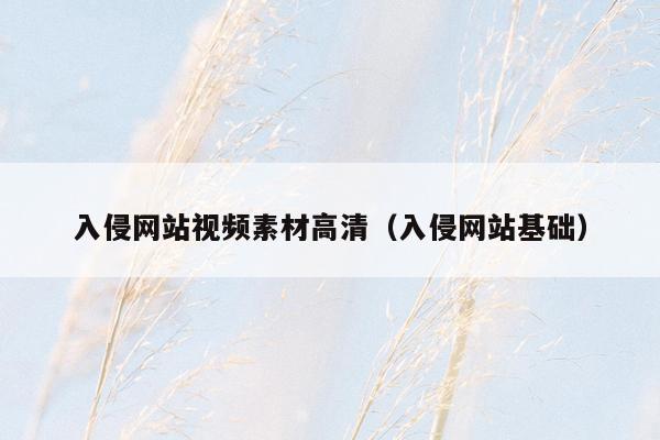 入侵网站视频素材高清（入侵网站基础）