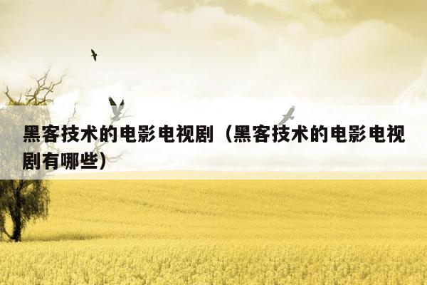 黑客技术的电影电视剧（黑客技术的电影电视剧有哪些）