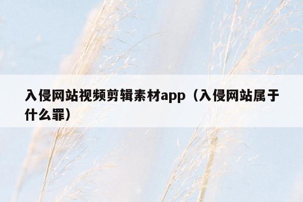 入侵网站视频剪辑素材app（入侵网站属于什么罪）